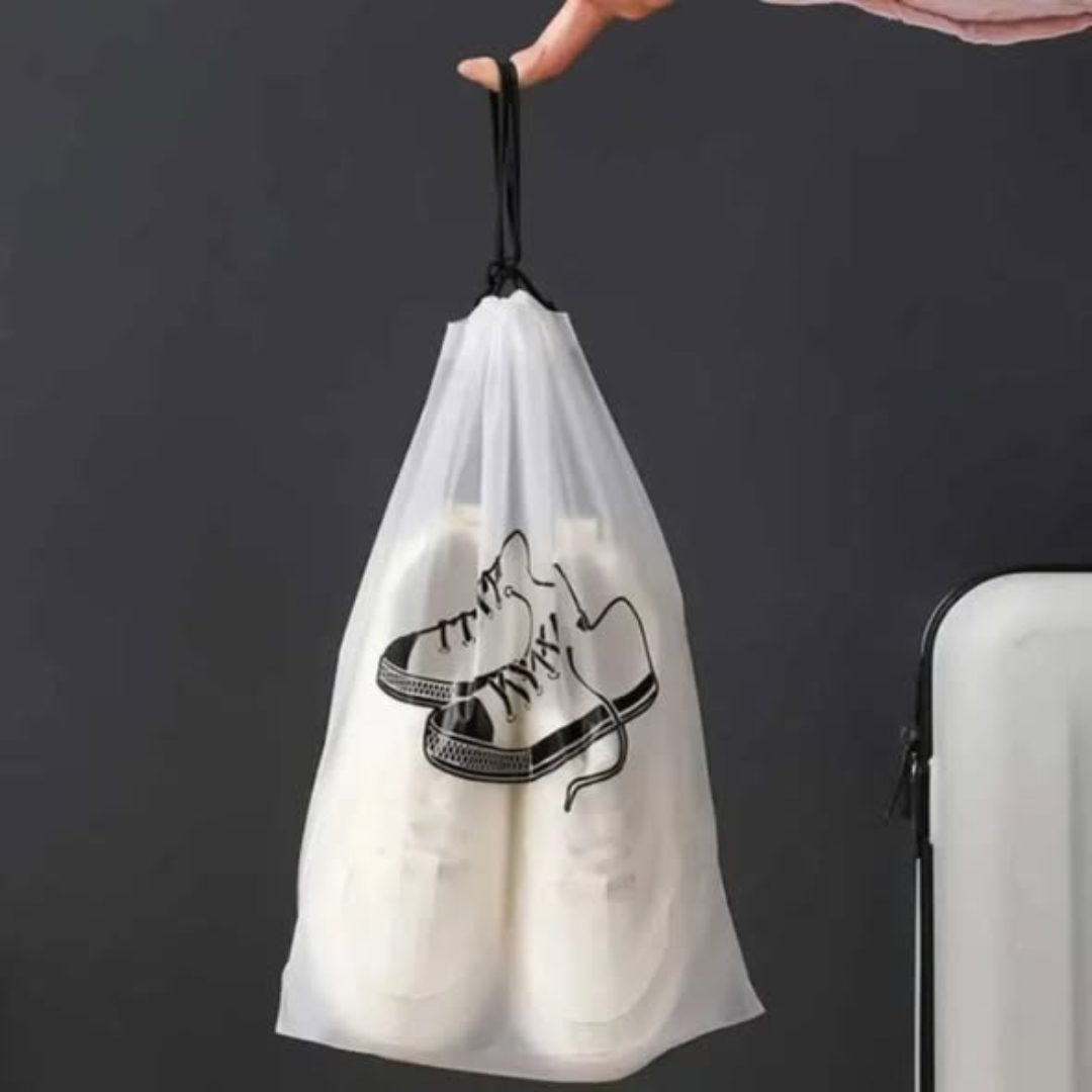 5Pcs Drawstring Pocket Waterproof Travel Shoe Bag