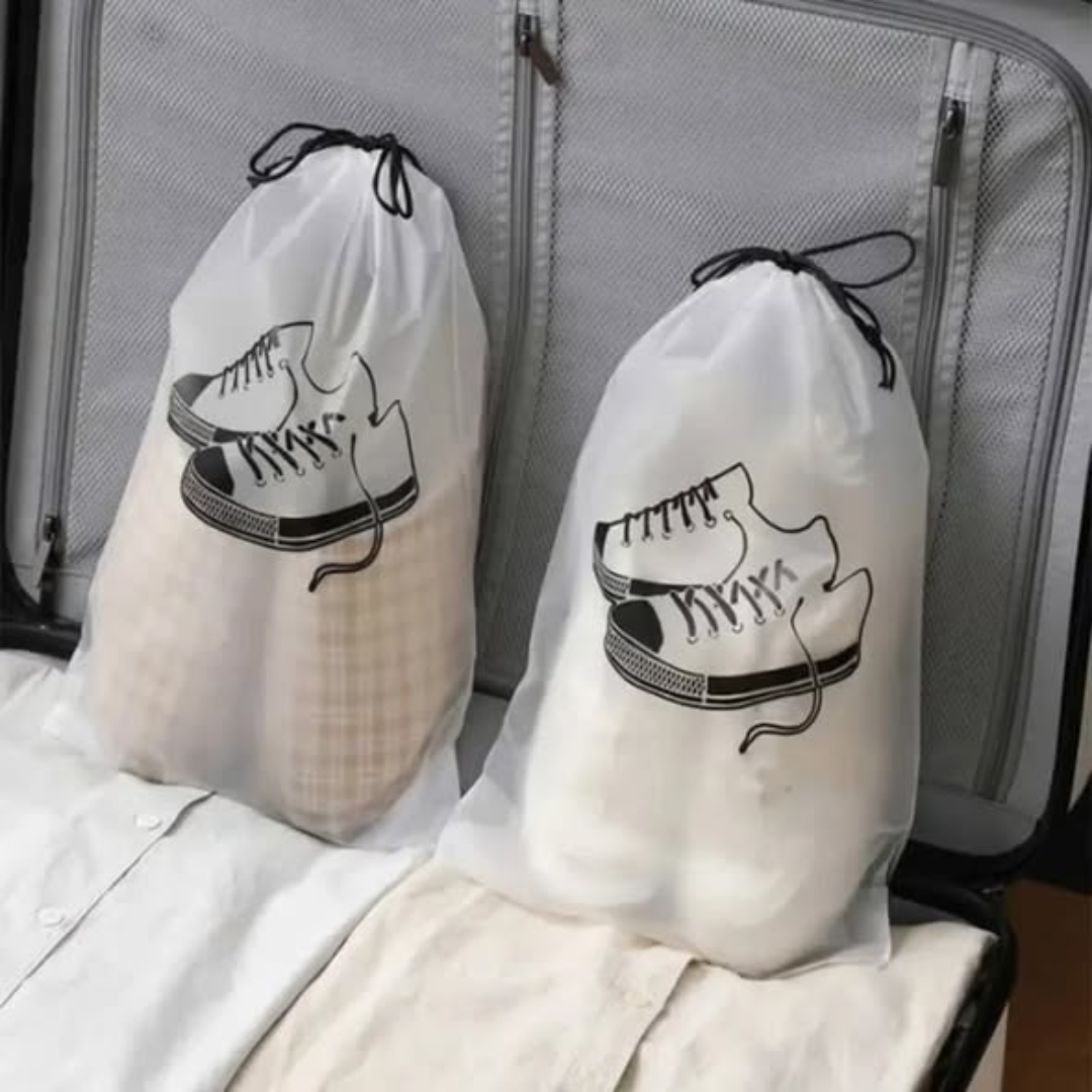 5Pcs Drawstring Pocket Waterproof Travel Shoe Bag