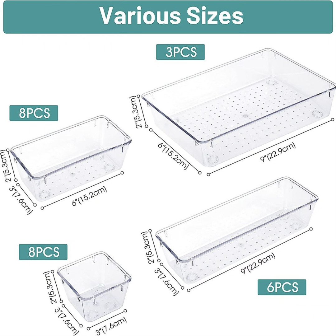 25Pcs set drawer organizers
