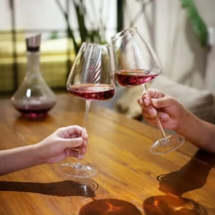 Long stem luxurious wine glasses
