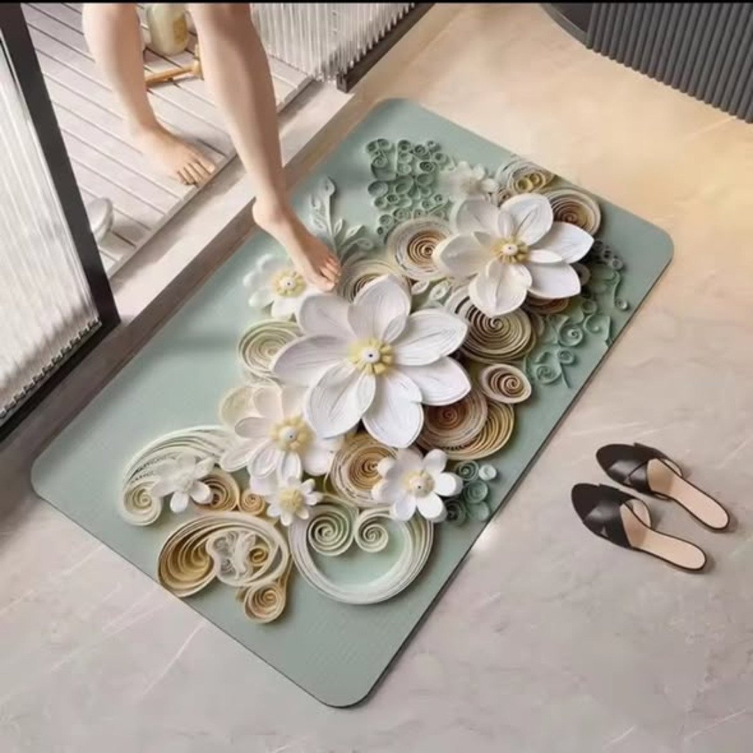 Soft Flower 3D Absorbent Bathroom Mat