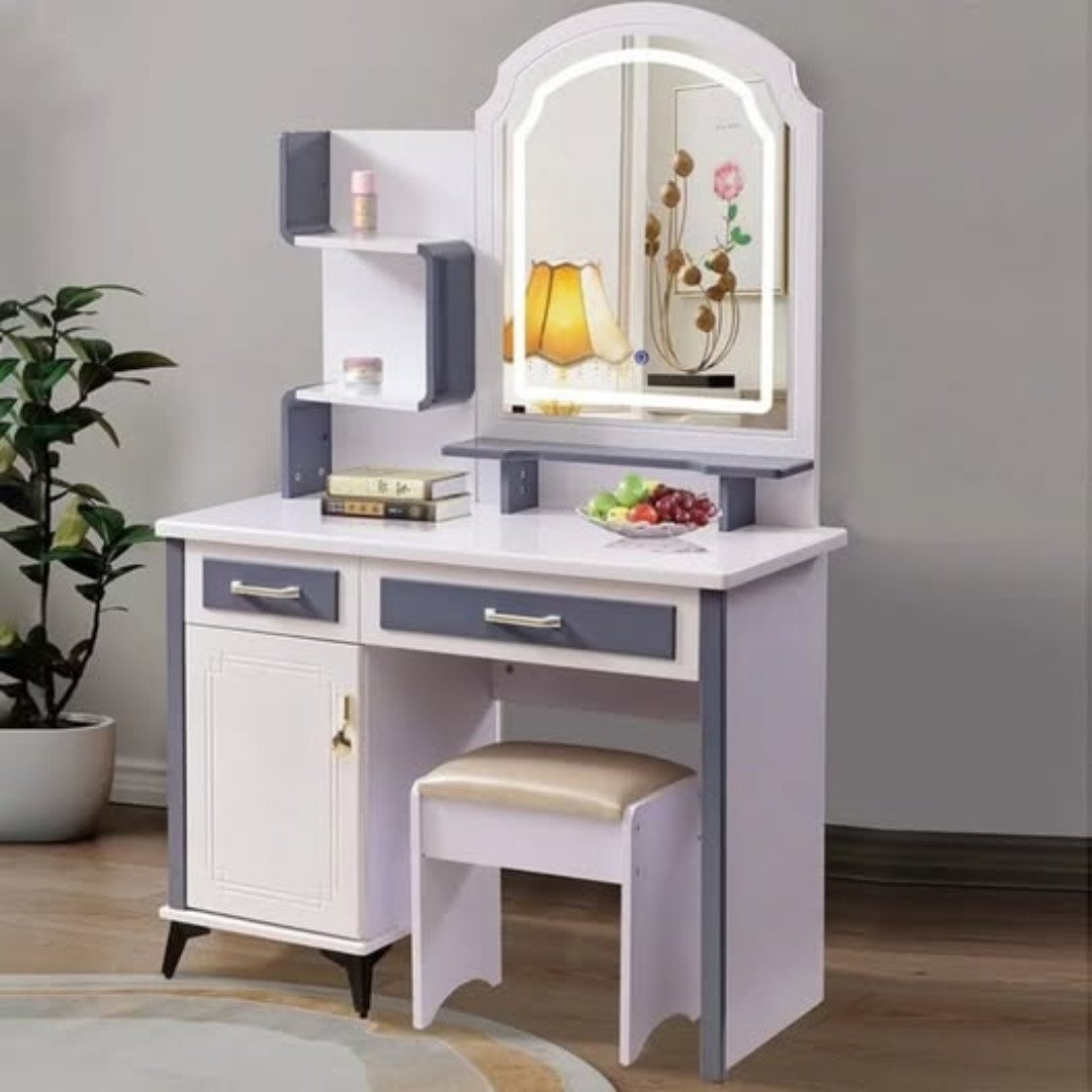 Wooden Dressing Table with LED Light