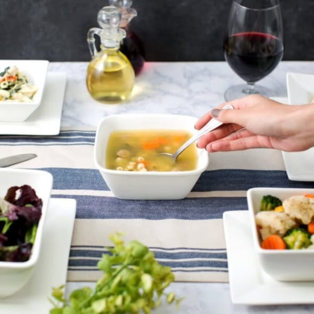 6pcs Double Square Soup Bowl