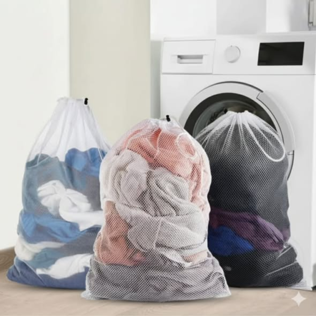 Large Capacity 3Pieces Mesh Laundry Basket