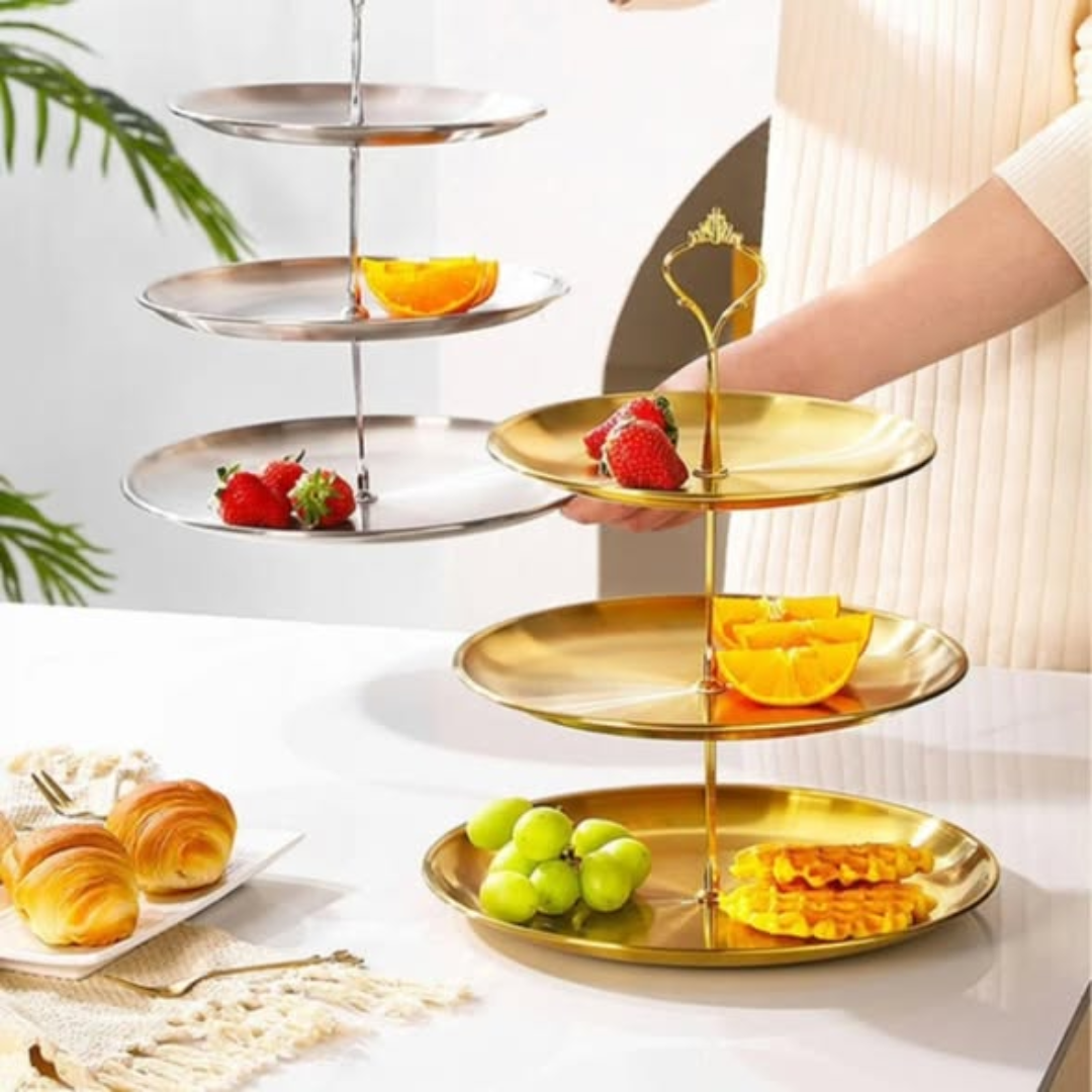 Gold Steel Cake Stand