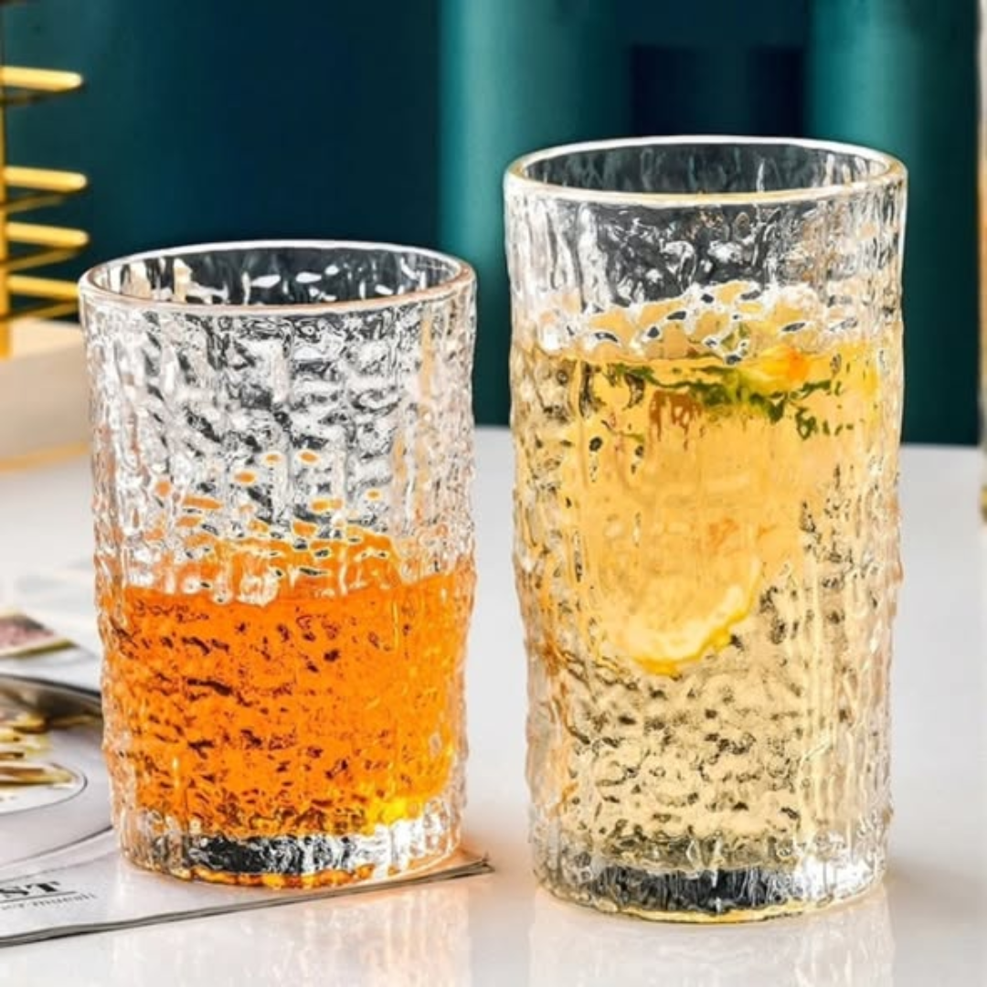 set of 6 Ice texture crystal glass