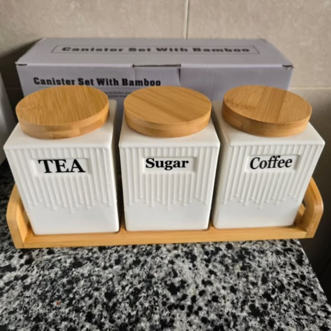 3pc Ceramic Canister Set