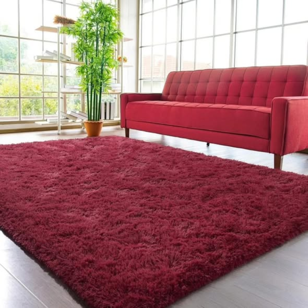 Fluffy Plain and Pattern Carpet