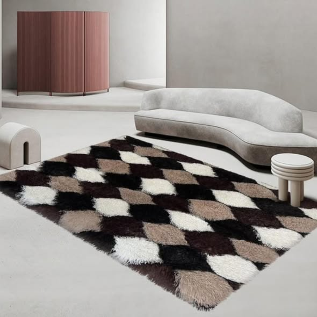 Fluffy Plain and Pattern Carpet