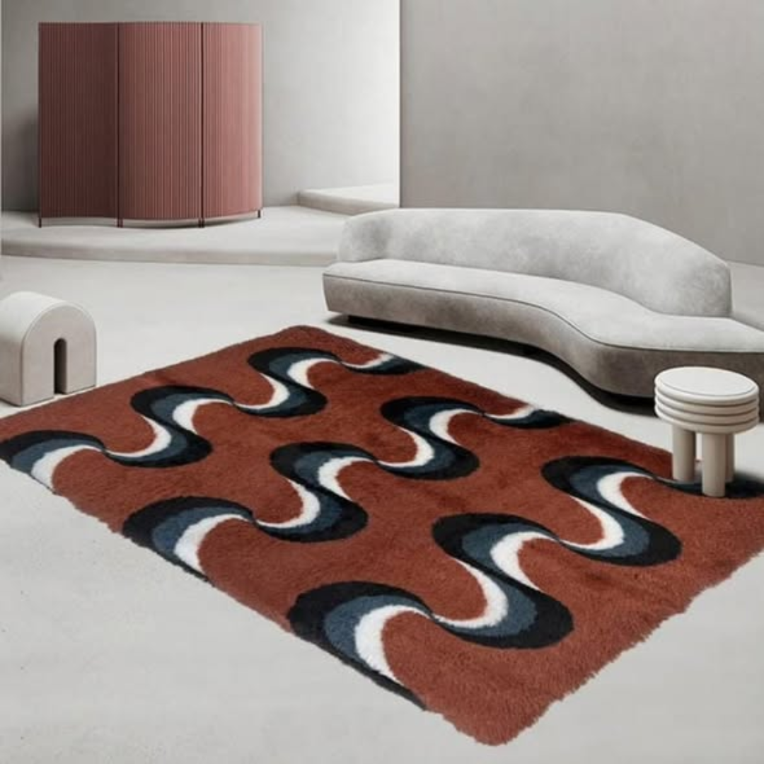 Fluffy Plain and Pattern Carpet