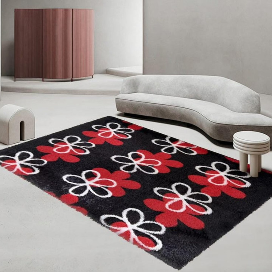 Fluffy Plain and Pattern Carpet