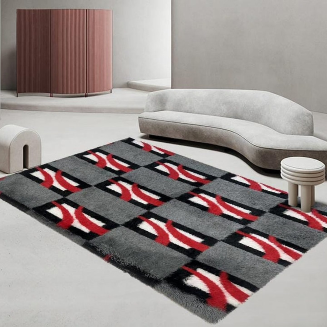 Fluffy Plain and Pattern Carpet