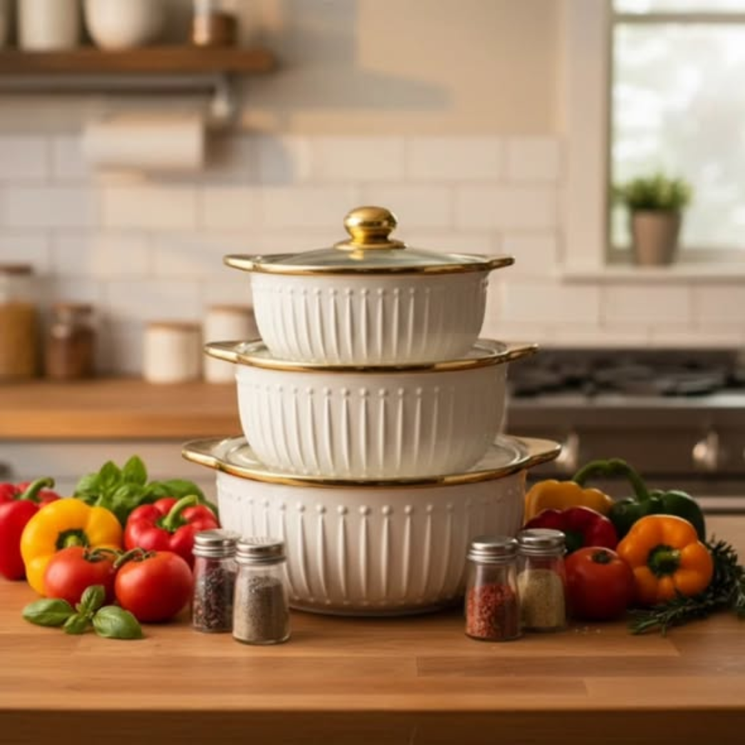 3pcs Ceramic Pots