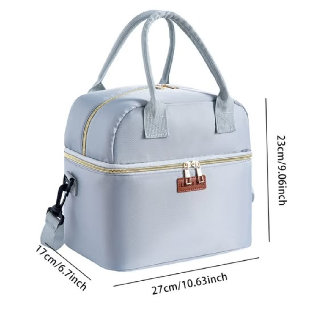 Double layer insulated lunch bag