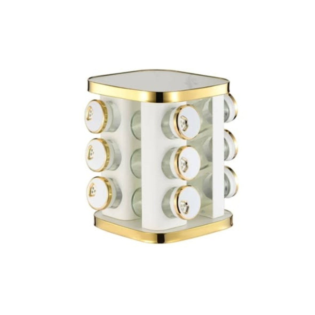 12 Pcs Rotatable Marble White Spice Rack