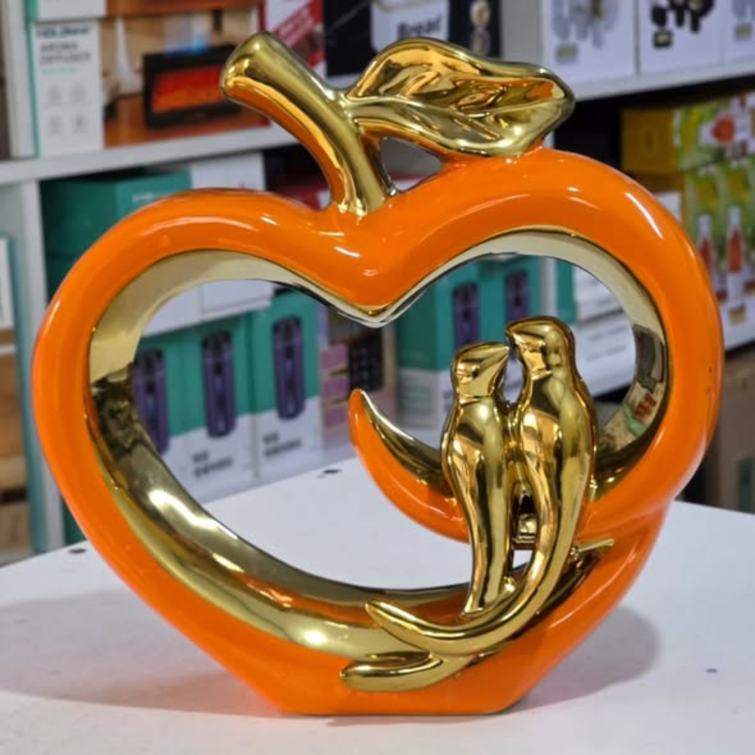 Ceramic hollow crafts Apple golden bird simulation