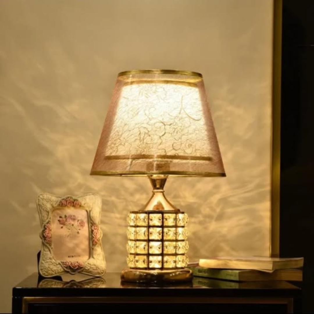 DOUBLE SHADE CRYSTAL TABLE LAMP