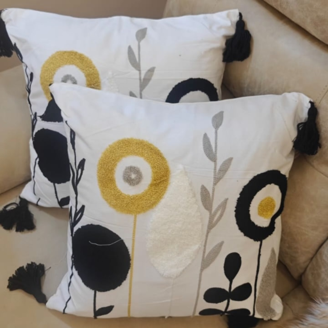 Throw pillow covers with tassels