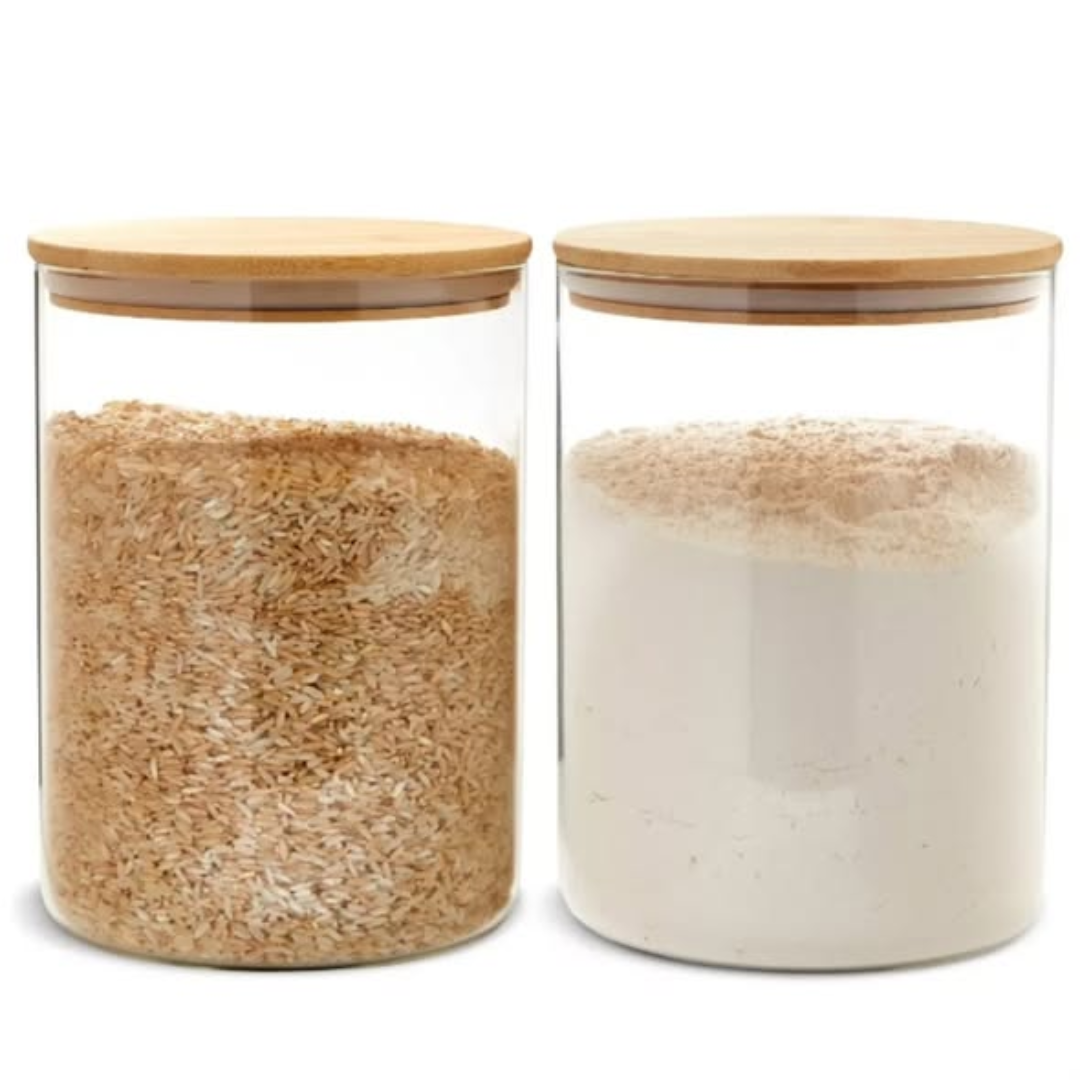 Airtight borosilicate glass storage jars