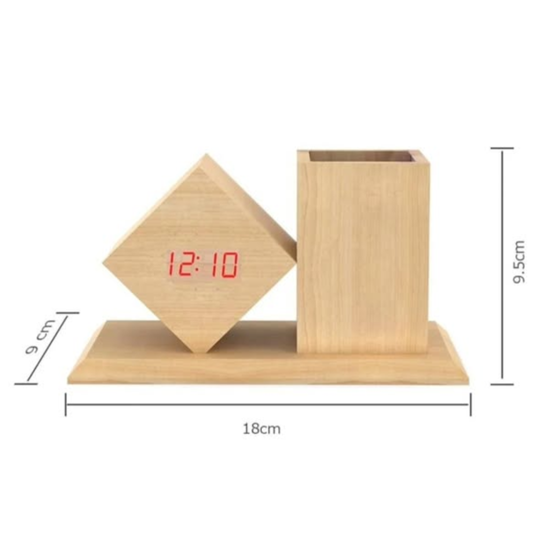 Multifunctional Bamboo Pen Holder