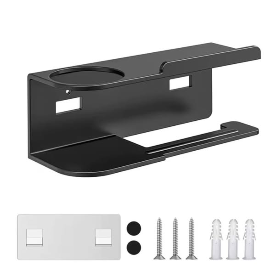 Wall-mounted toilet paper holder with shelf