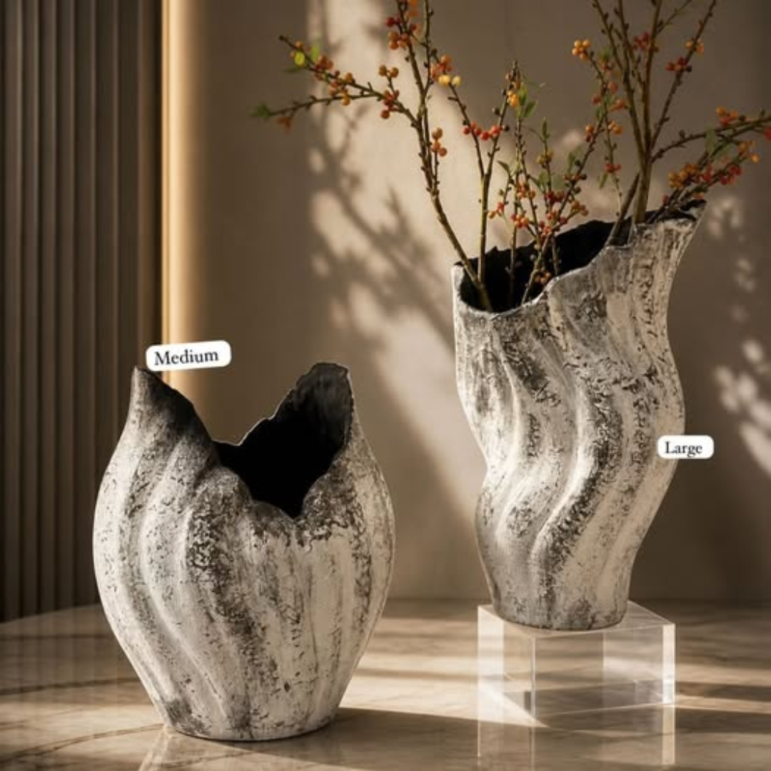 Shell-Inspired Statement Vase Set