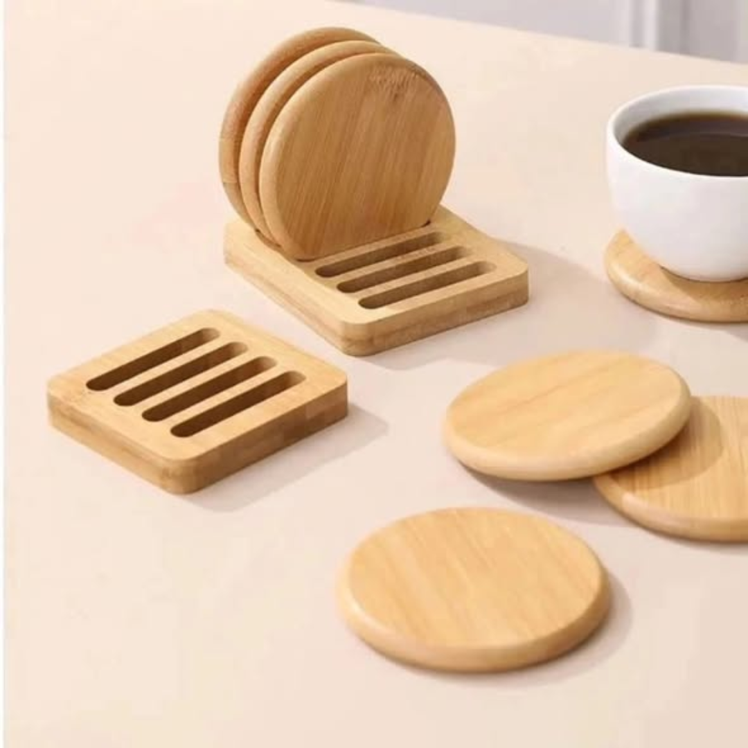 Eco-Friendly Heavy Duty Bamboo Coasters