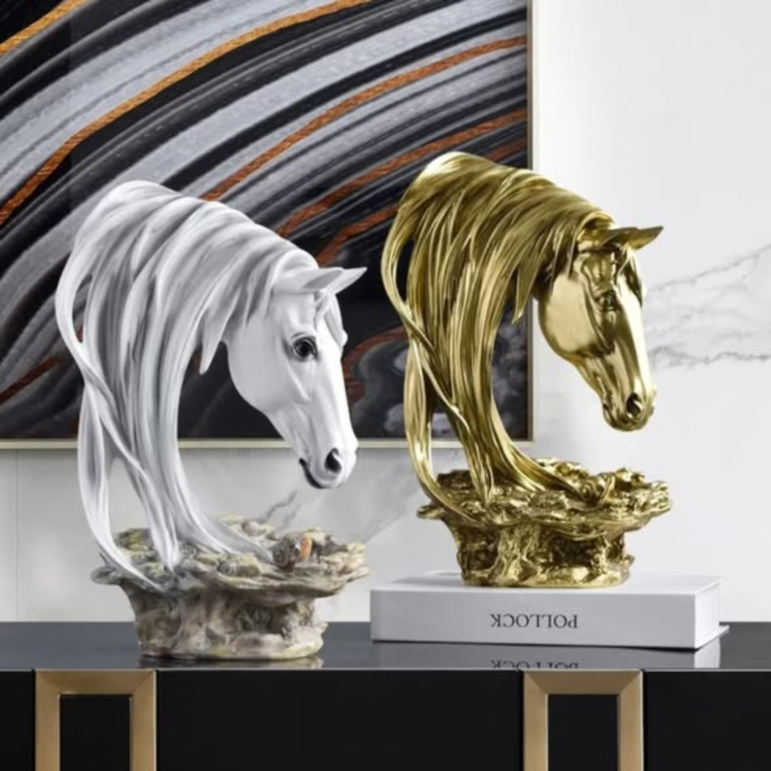 Delux White And Gold Horse