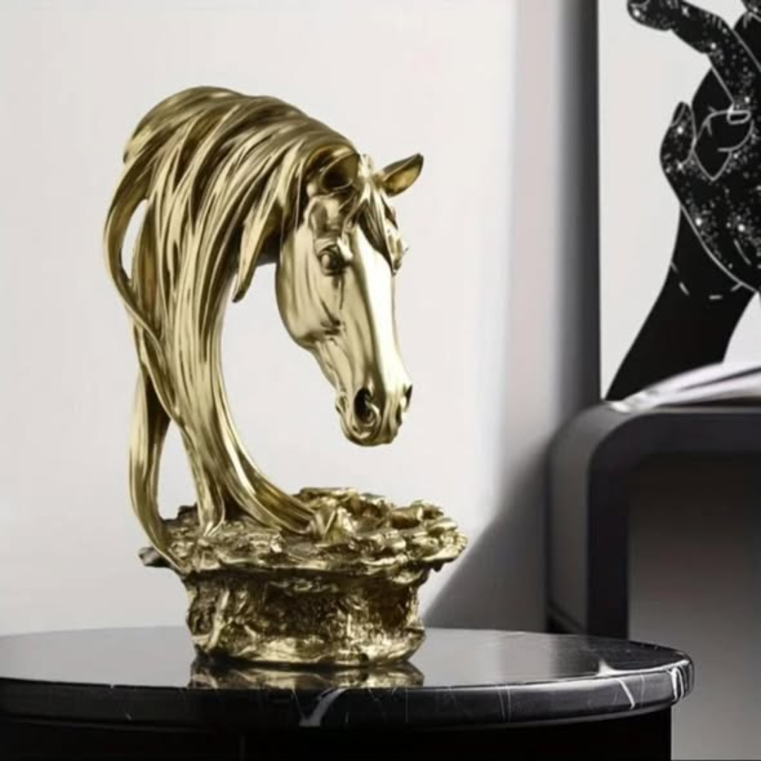 Delux White And Gold Horse