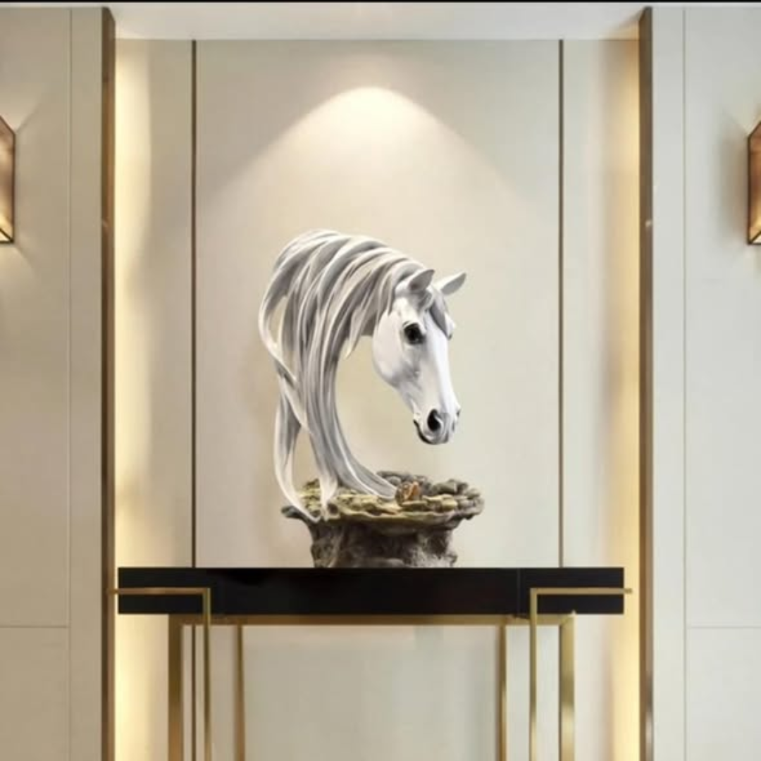 Delux White And Gold Horse