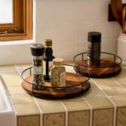 Wooden rotating tray