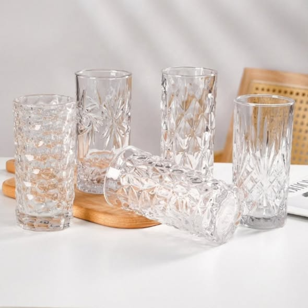 6 pcs Crystal Clear Long Glasses