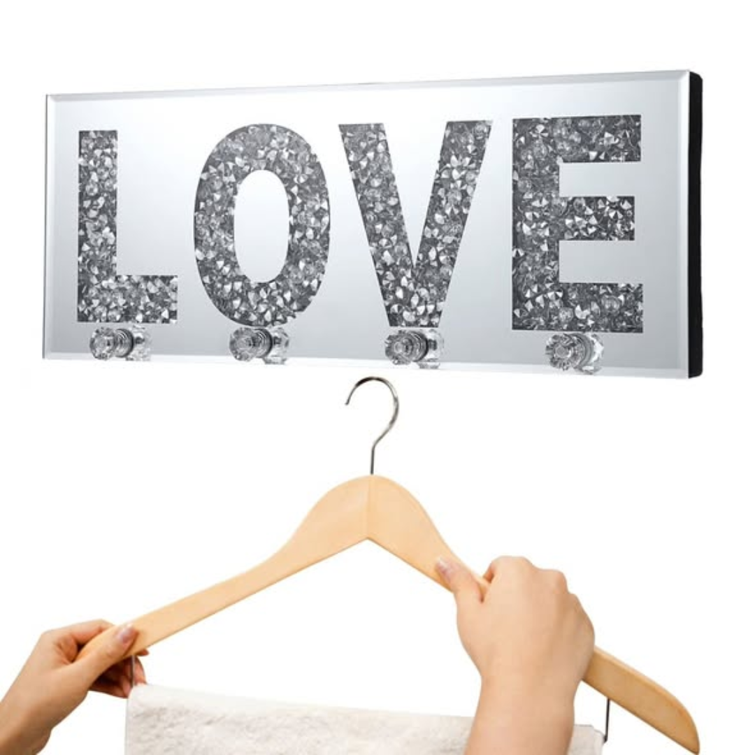Crystal Glass Love Key Holder