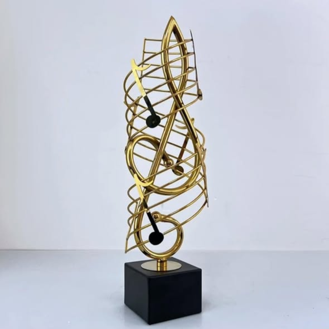 Golden Metal Musical Note Trophy / Home Decoration Statue