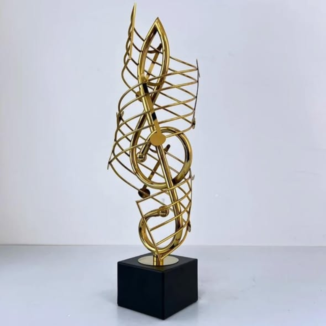 Golden Metal Musical Note Trophy / Home Decoration Statue