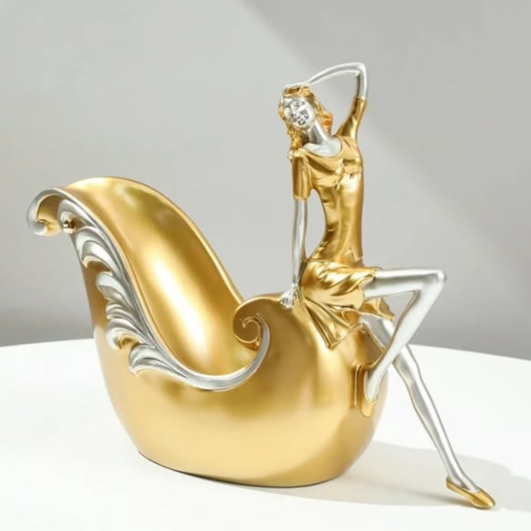 Creative Gold statue wine bottle holder