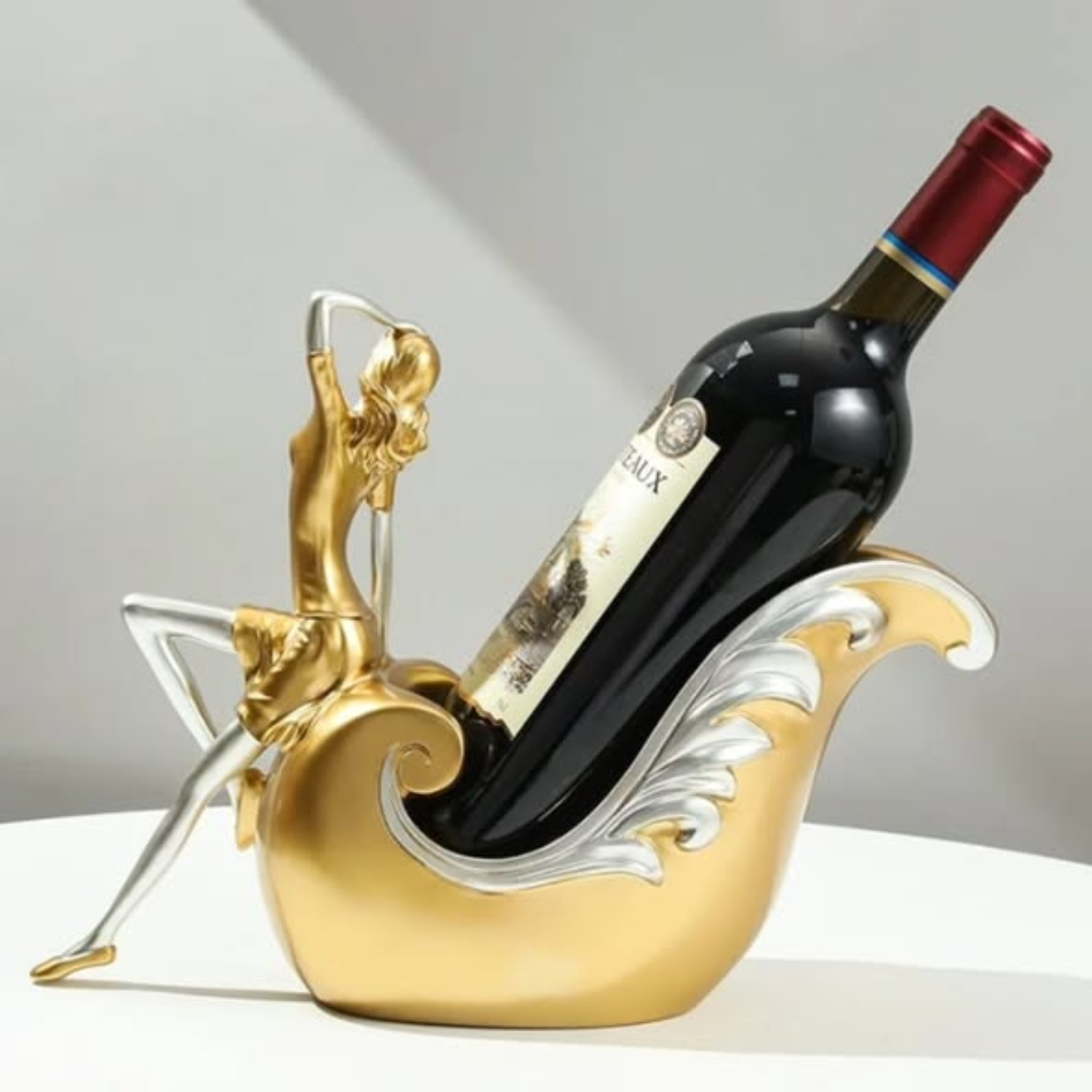 Creative Gold statue wine bottle holder