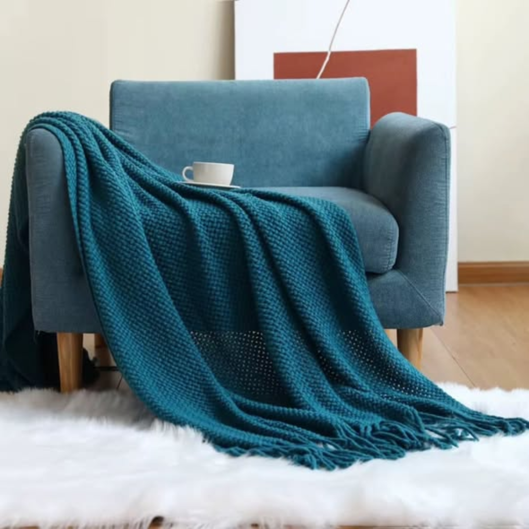 Throw Blanket with Tassels
