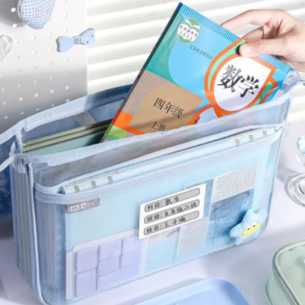 Transparent Mesh Stationery Storage Bag
