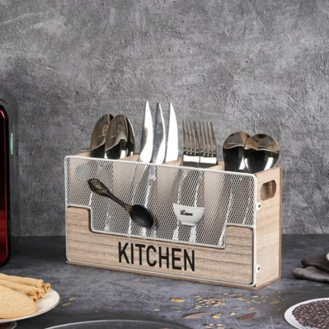 Wooden Kitchen Utensils Holder