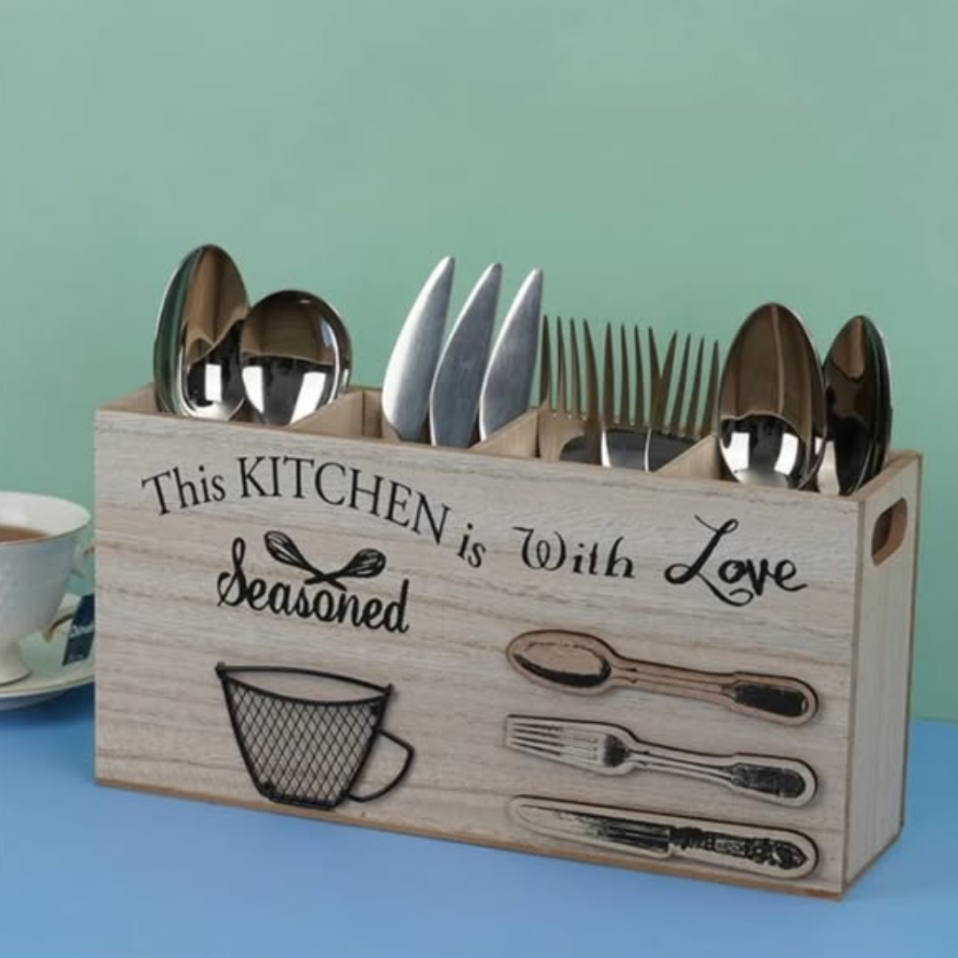 Wooden Kitchen Utensils Holder