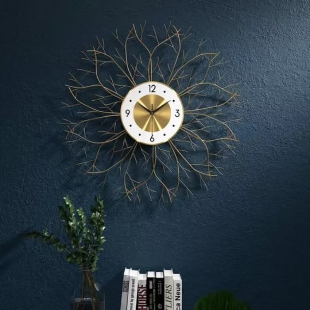 Antique Pendulum Metal Framed Wall Clock