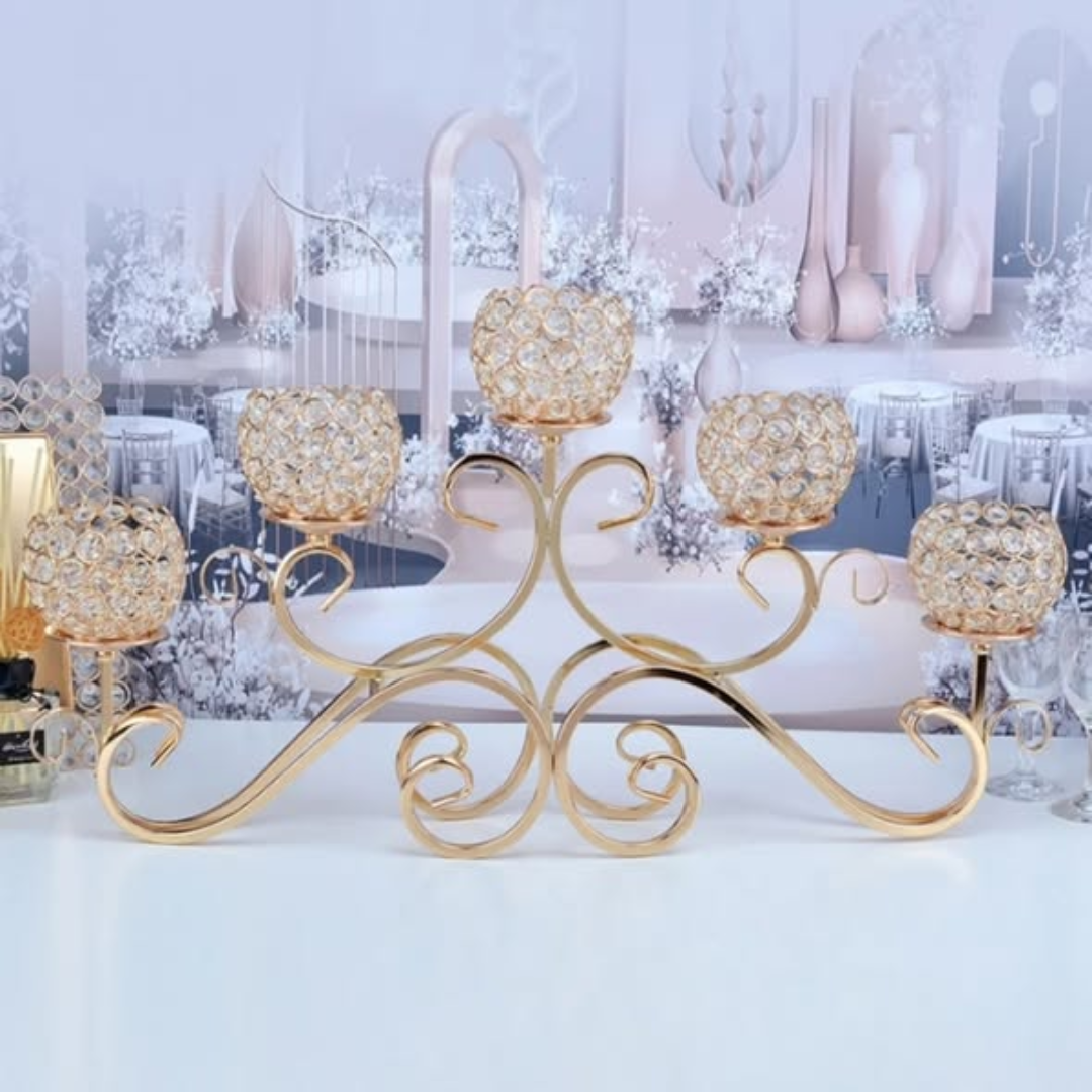 Luxury 5 Head Crystal Candle Holder