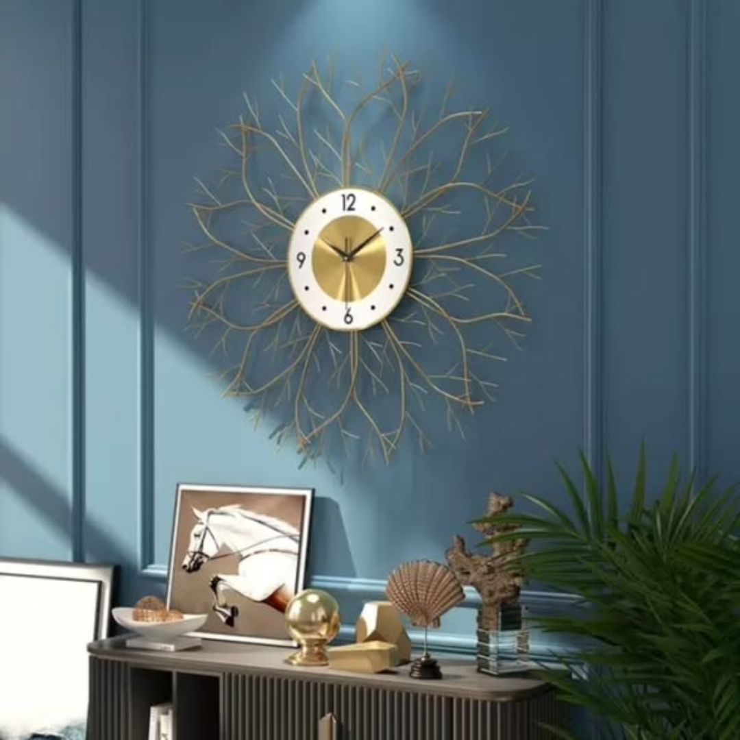 Antique Pendulum Metal Framed Wall Clock