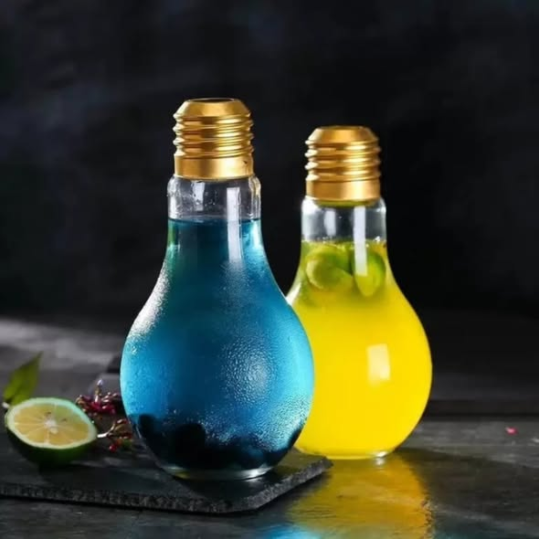 Glass Cups Light Bulb Shaped Drinking Glasses 3 pcs