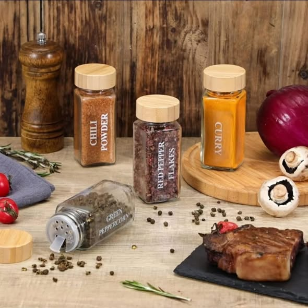 29 Pcs Set Glass Storage Jars with Bamboo Lid