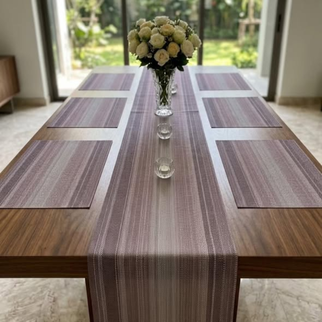 7pcs woven Vinyl Tablemats