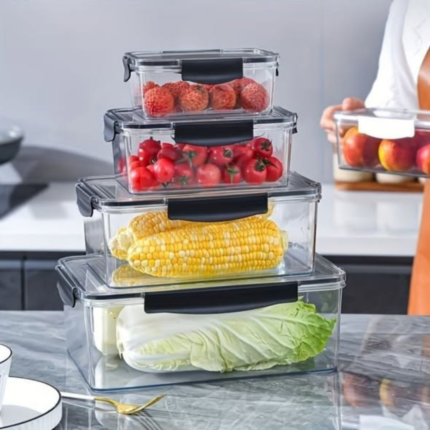 4pcs set Transparent Sealed Refrigerator containers