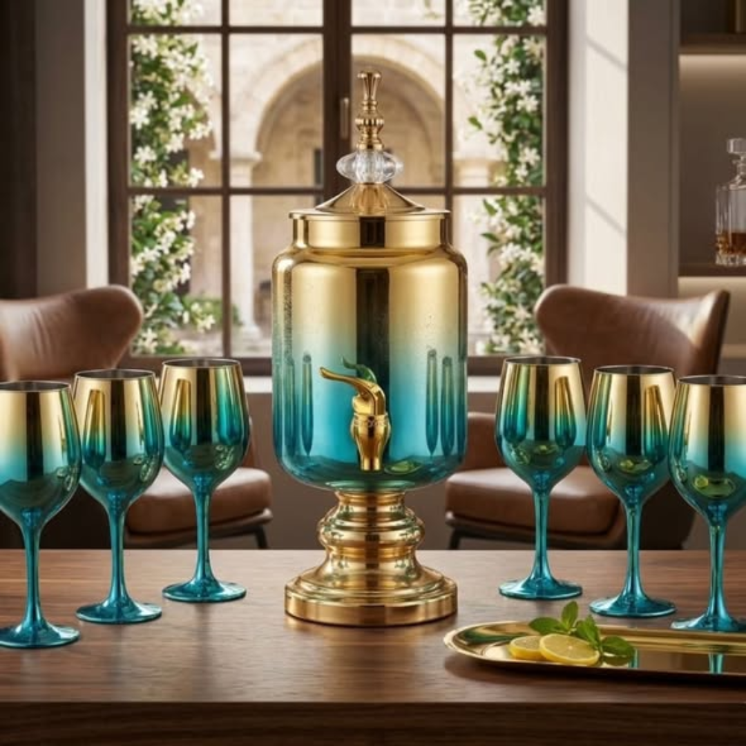 Glassware juice dispenser