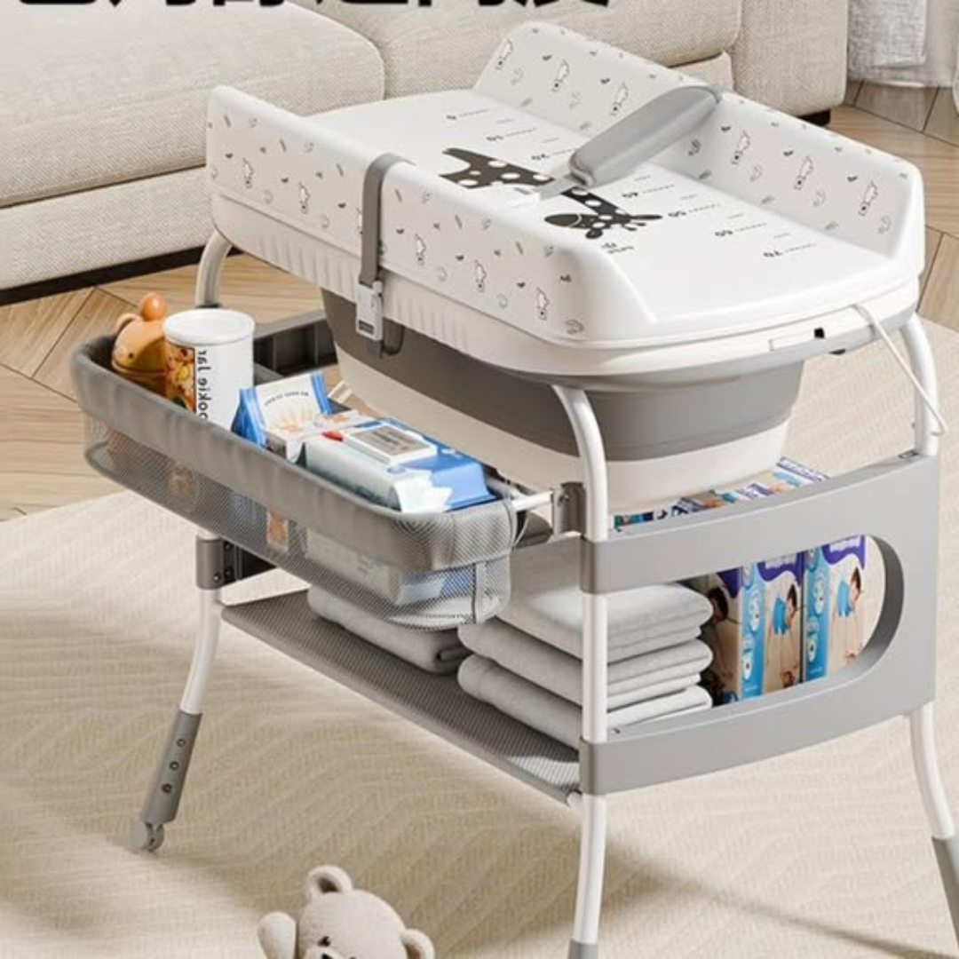 Baby Bath Tub with Changing Table and Storage